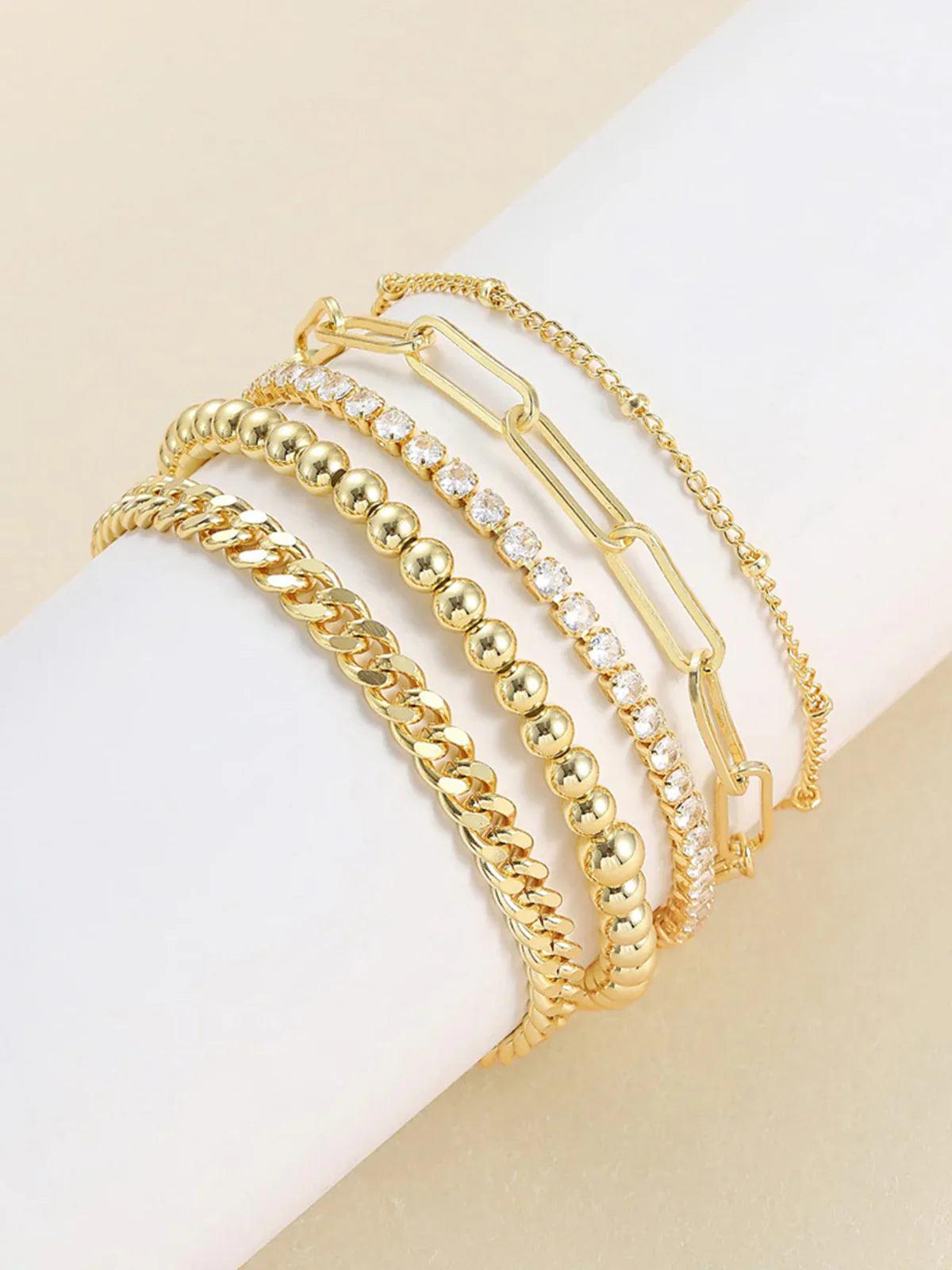 Burning Love Golden Geometrical Bracelet (5 Pcs)