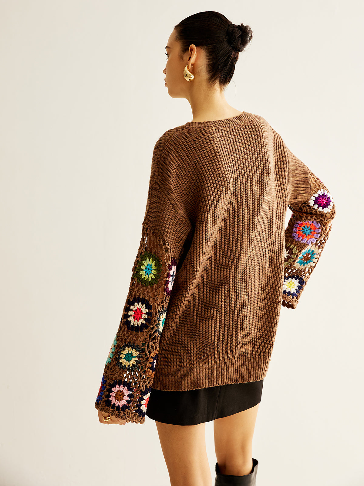 Geometric Crochet Loose Knit Top