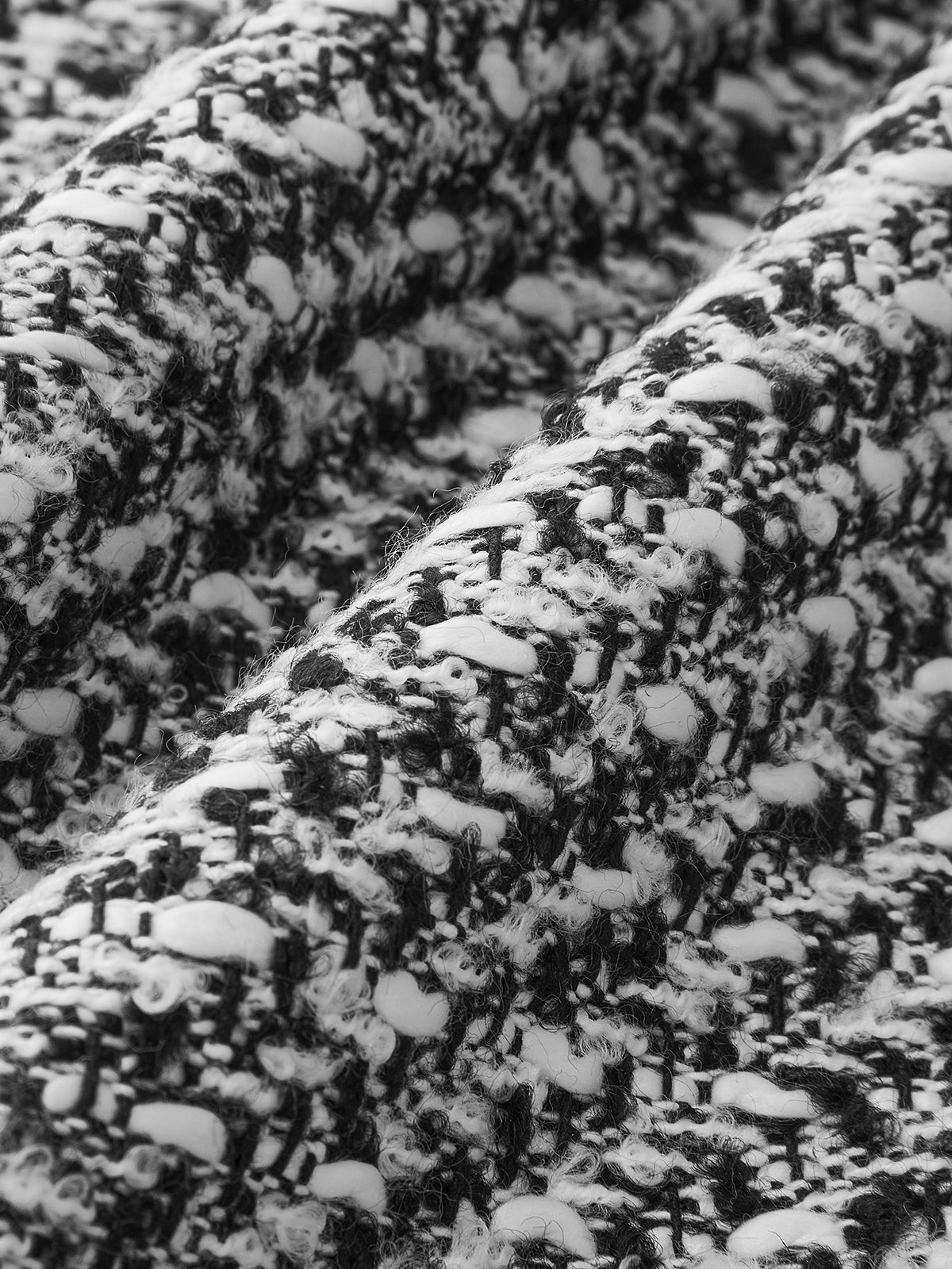 Button Down Tweed Boucle Maxi Skirt