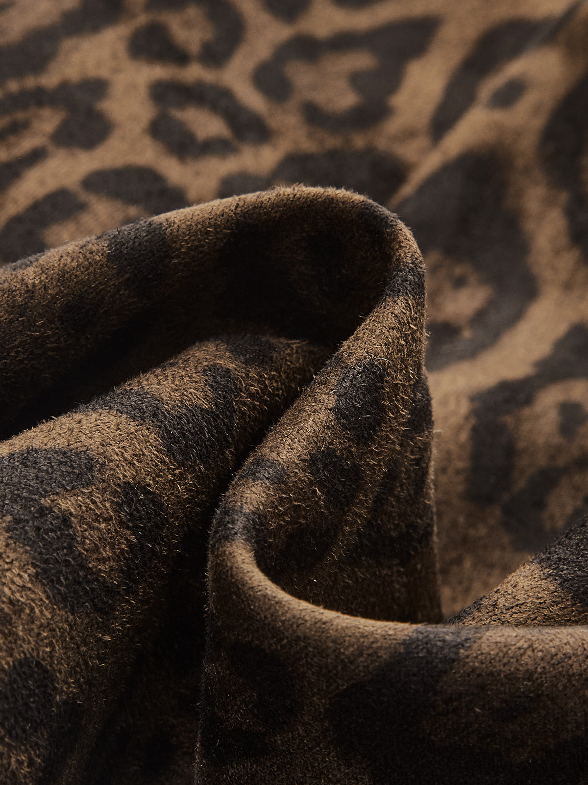 Leopard Printed Suede Skirt