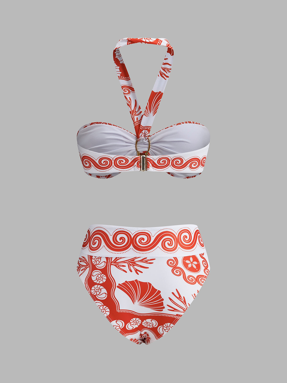 Halter Neck Print Bikini Set