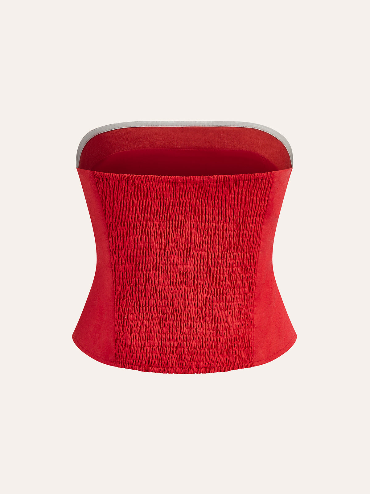 Cotton & Linen Pleated Strapless Top