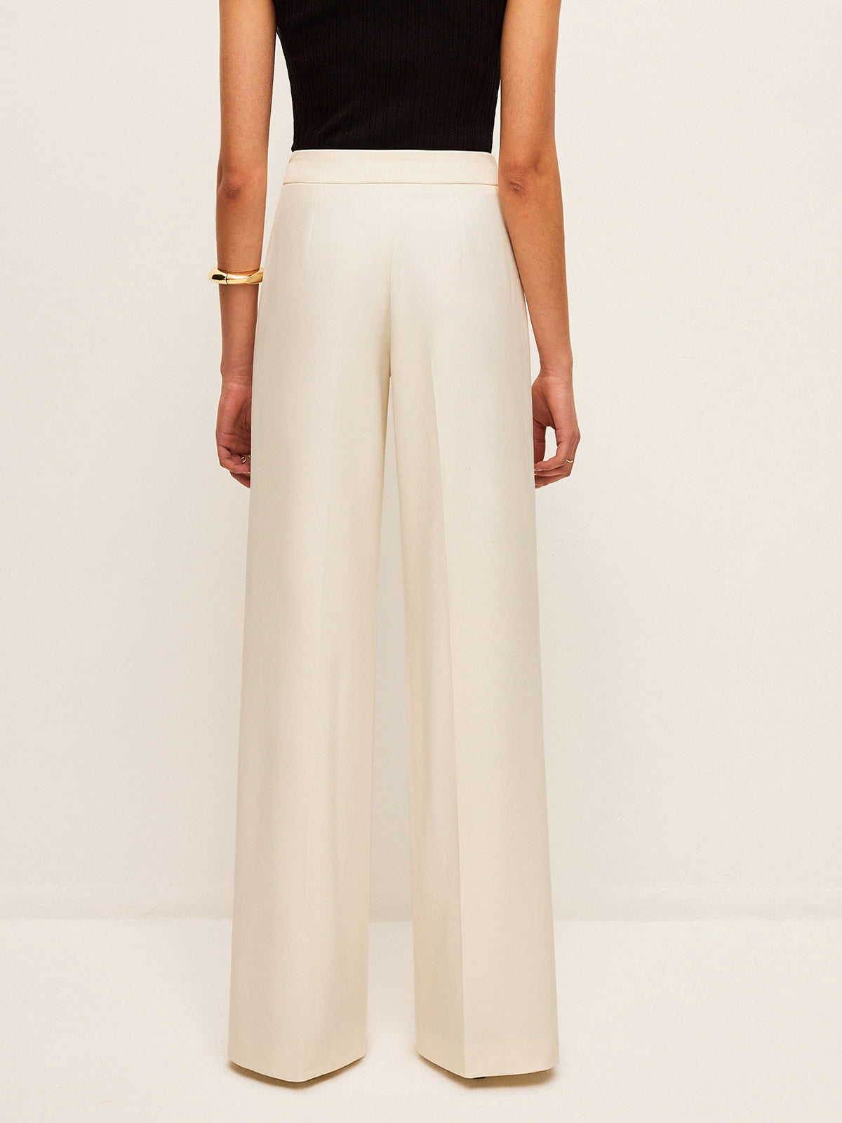 Mid-Waist Pockets Pants With Wrap Detail