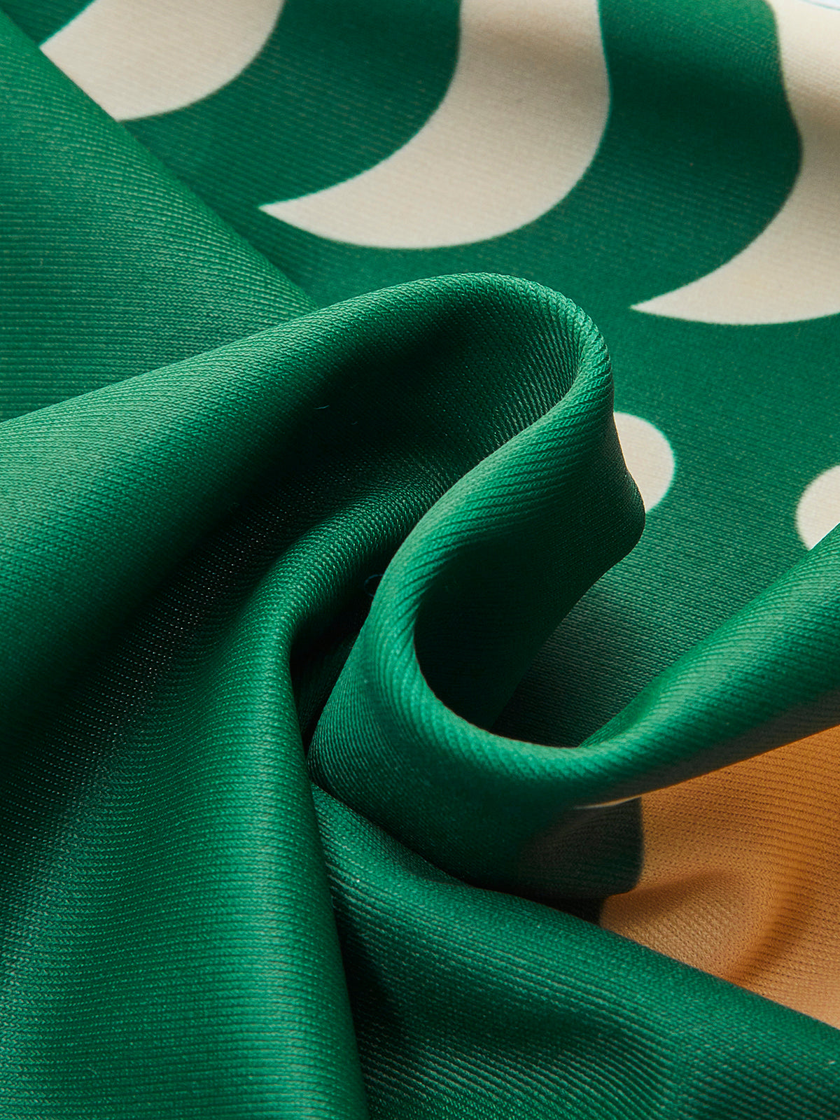 Bird Print Cutout One Piece Swimsuit