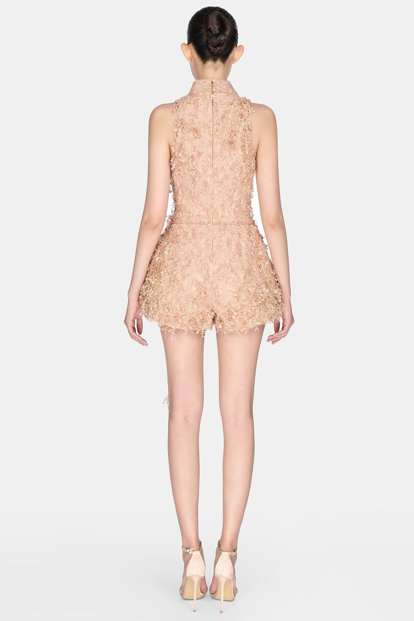 Barron Lace Jacquard Fringe Jumpsuit
