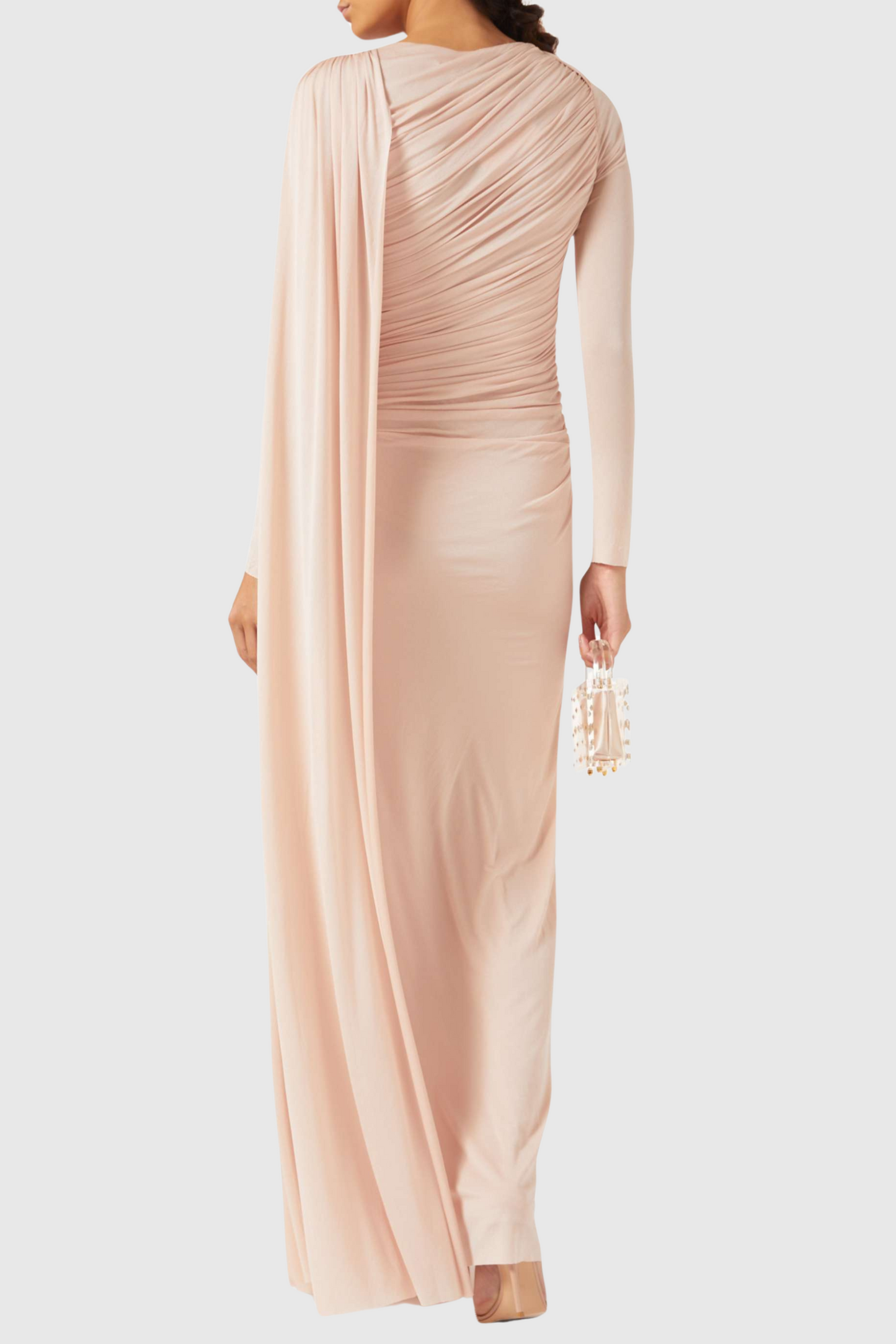 Betsey Asymmetrical Flap Ruched Maxi Dress - Pink
