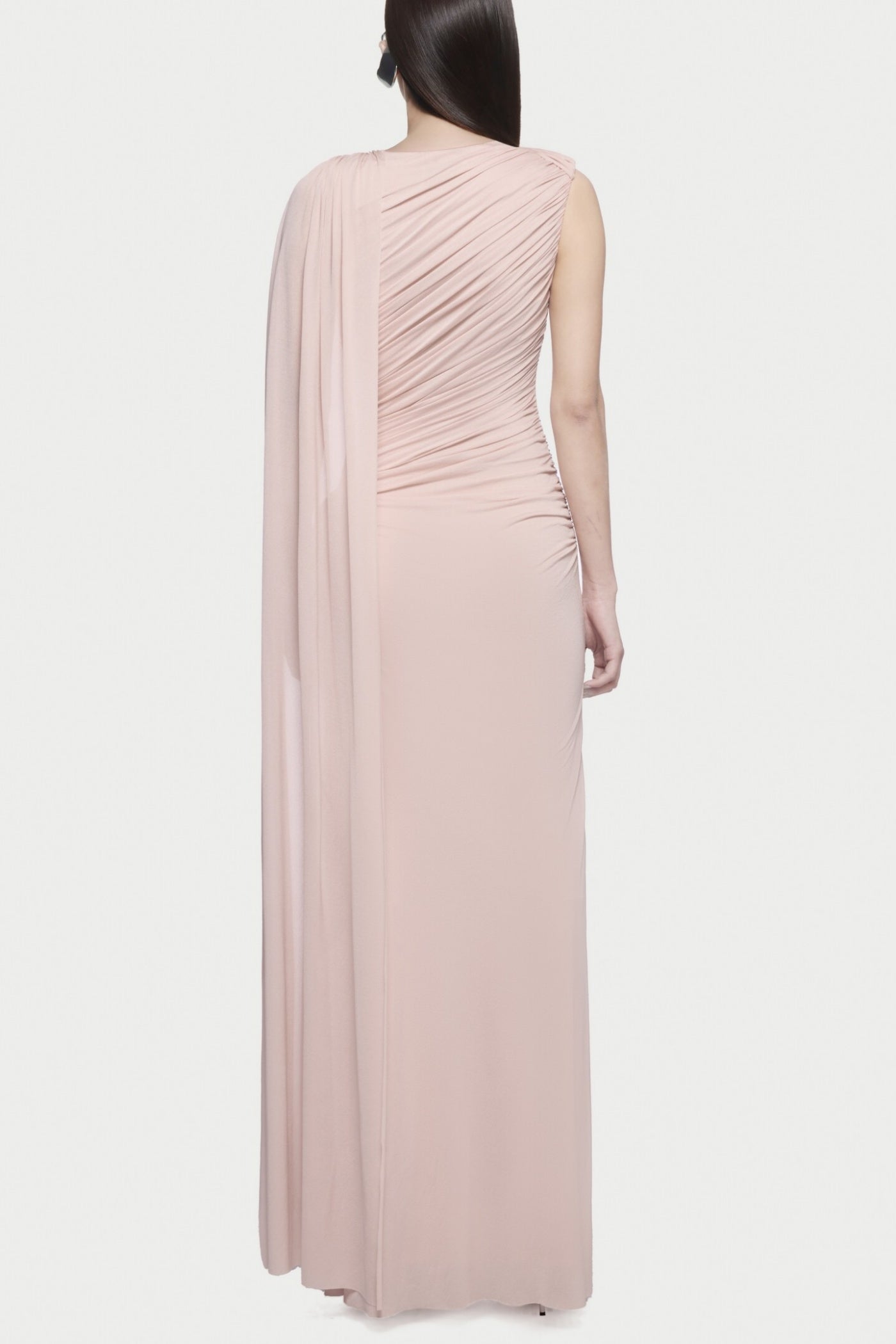 Betsey Asymmetrical Sleeveless Ruched Maxi Dress - Pink