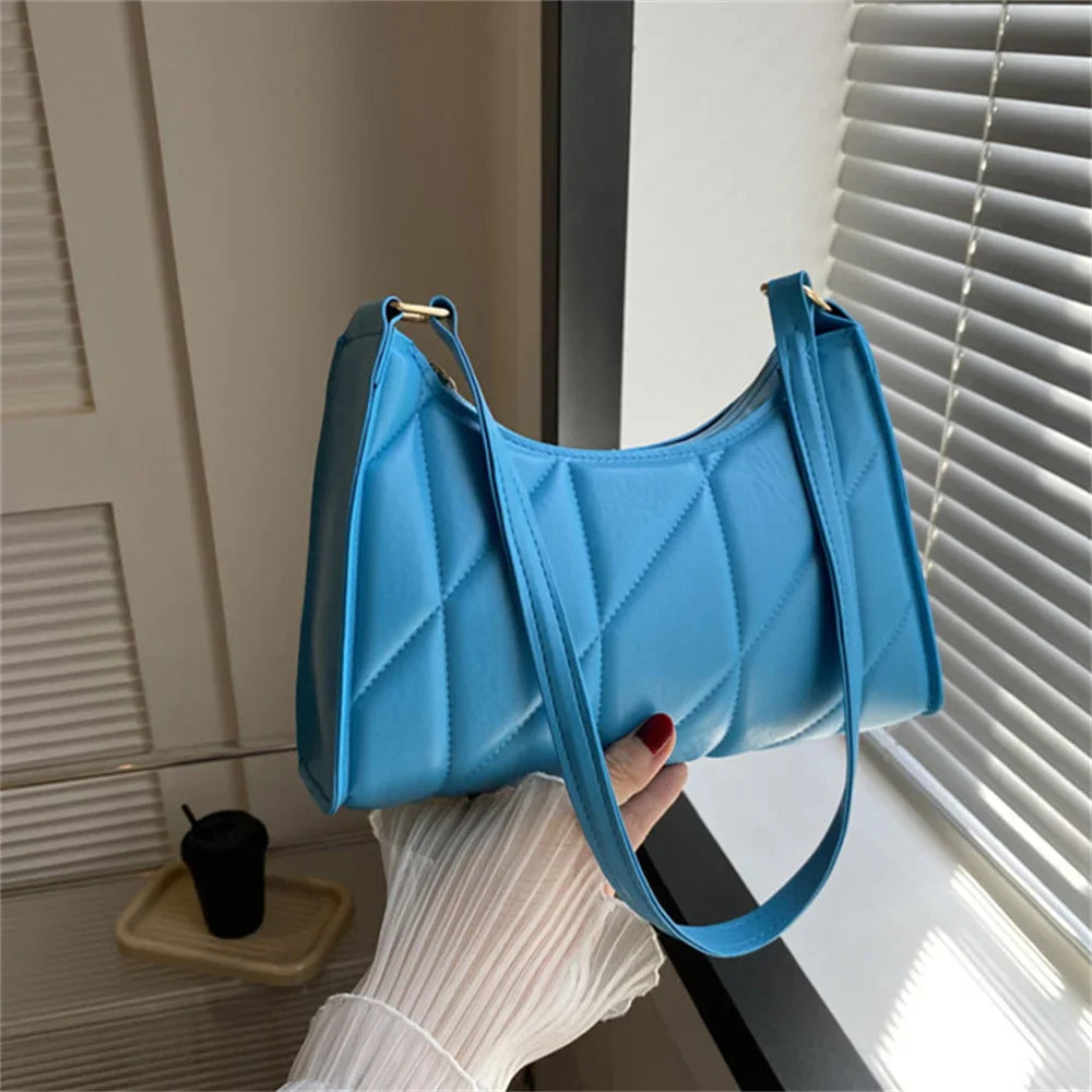 Black PU Leather Retro Hobos Shoulder Bag