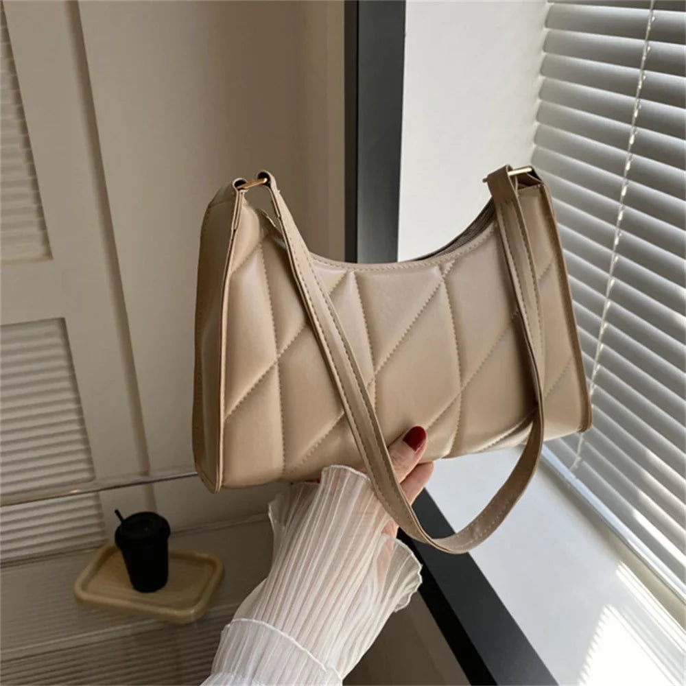 Black PU Leather Retro Hobos Shoulder Bag