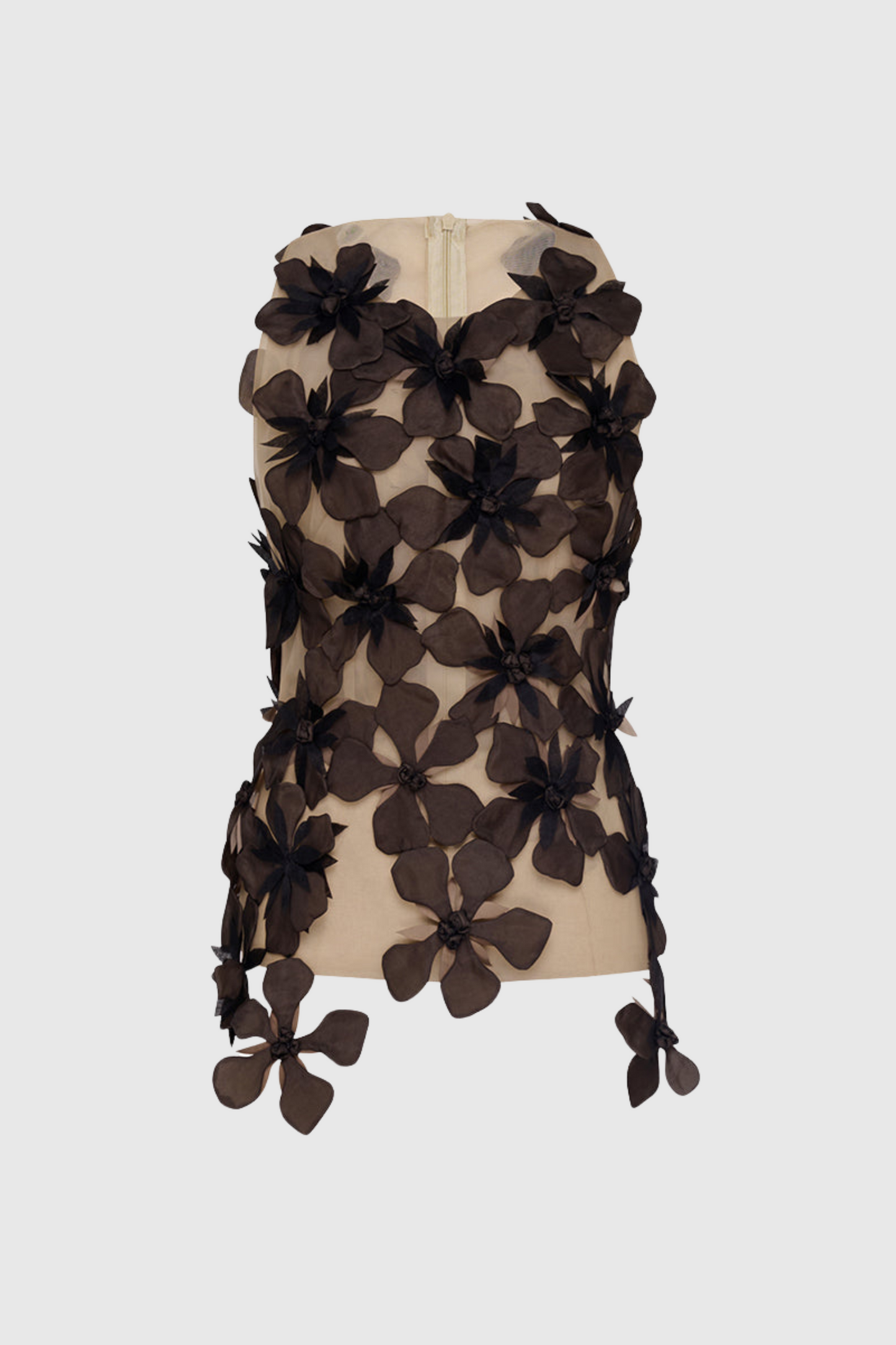 Boafo Floral Appliqué Mesh Top