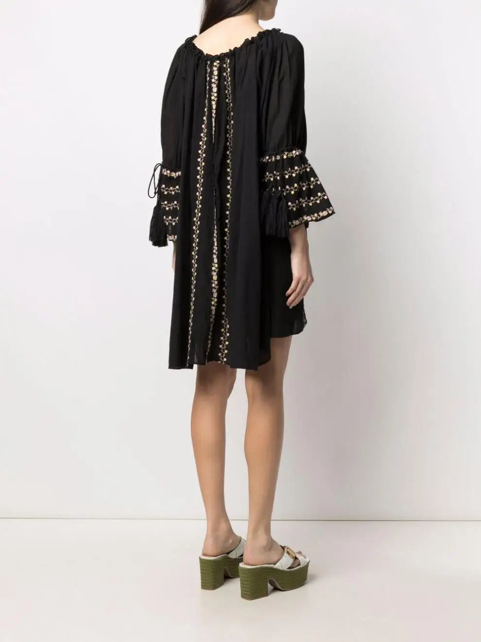 Irregular Backless Embroidery Beach Boho Dress
