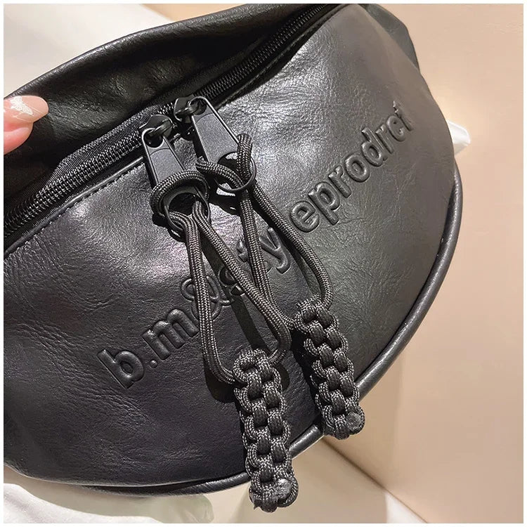 Leather Chest Bag for Women Crossbody