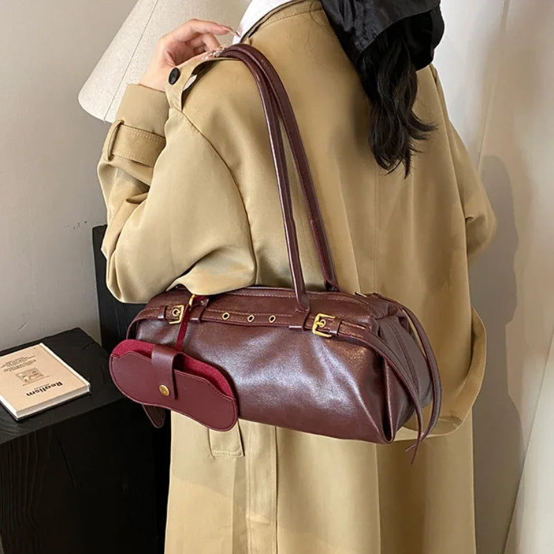 PU Leather Buckle Fashion Shoulder Bag