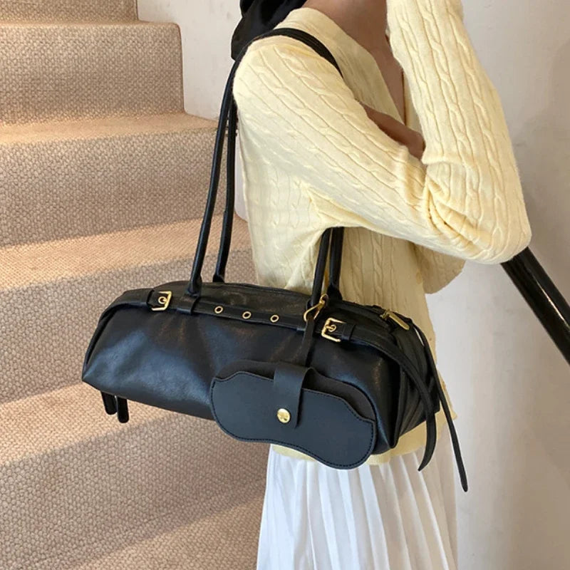 PU Leather Buckle Fashion Shoulder Bag