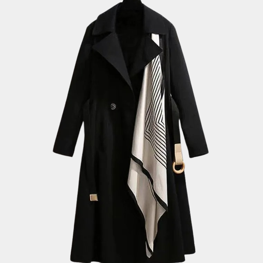 The Dakota — Belted Coat with Contrast Lapel Detail