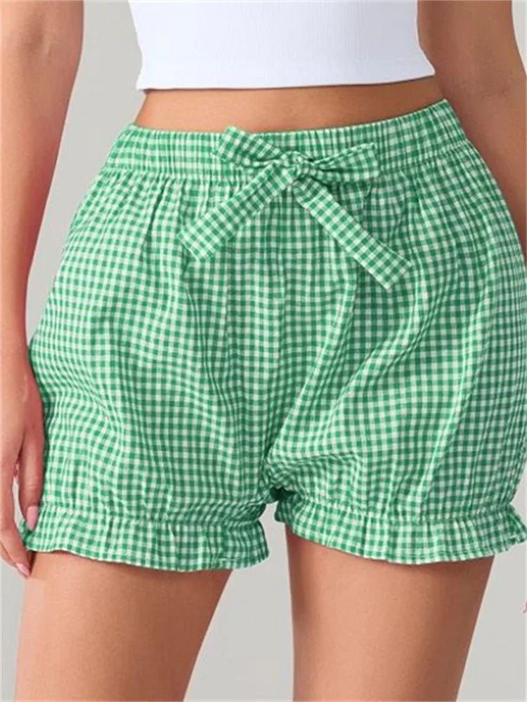 Bow Plaid Dots Bloomer Short