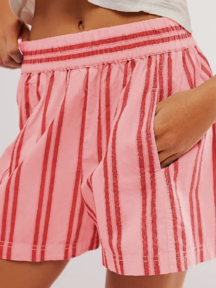 Striped Pocket Loose Casual Short