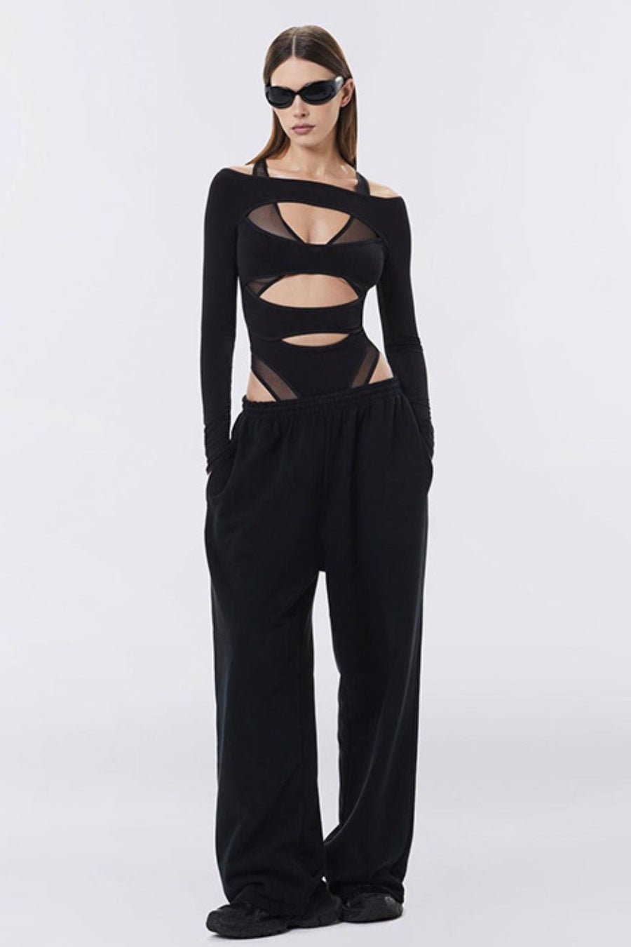 Calypso Mesh Cutout Bodysuit