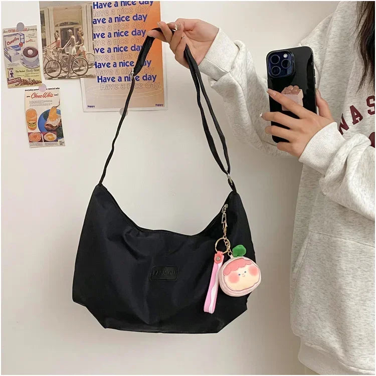 Simple College Style Nylon Large Crossbody
