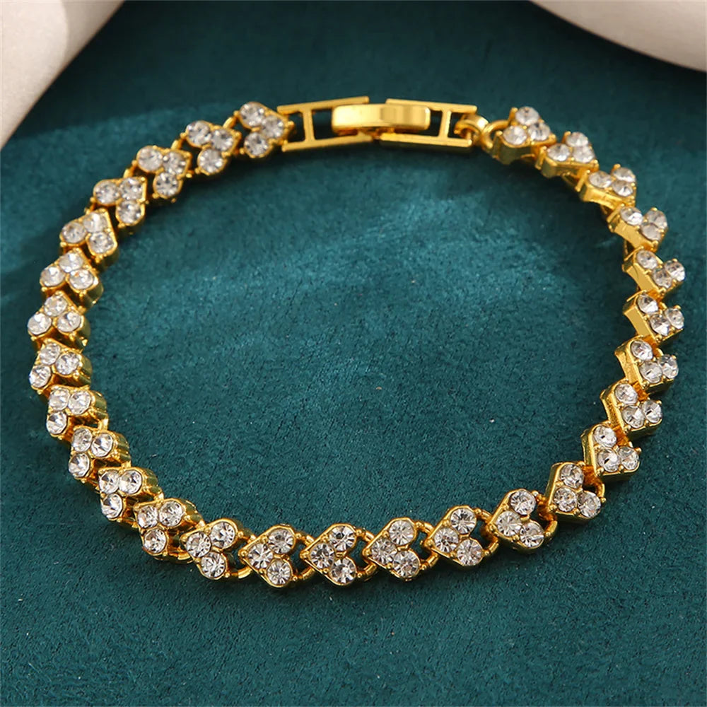 Crystal Heart Tennis Bracelet