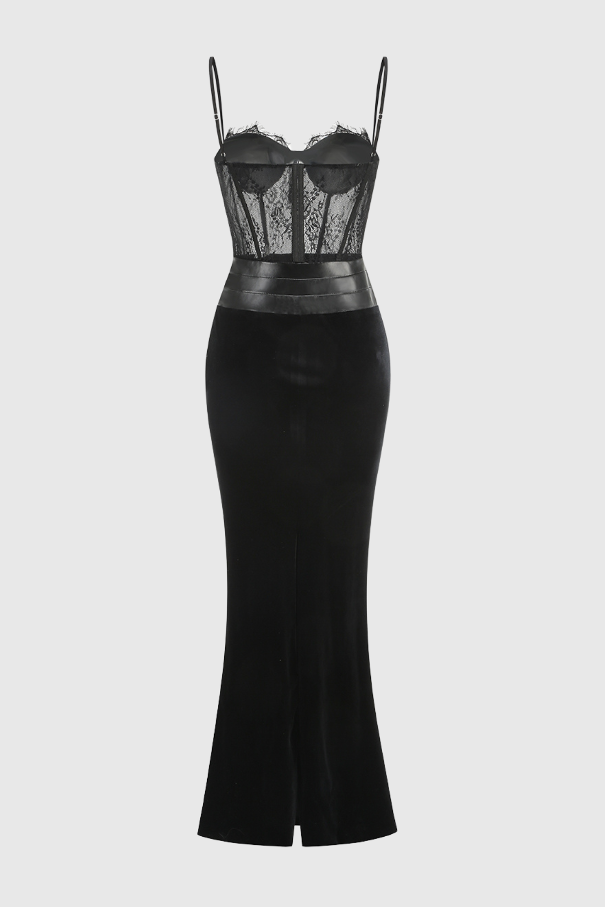 Christena Lace Corset Velvet Maxi Dress