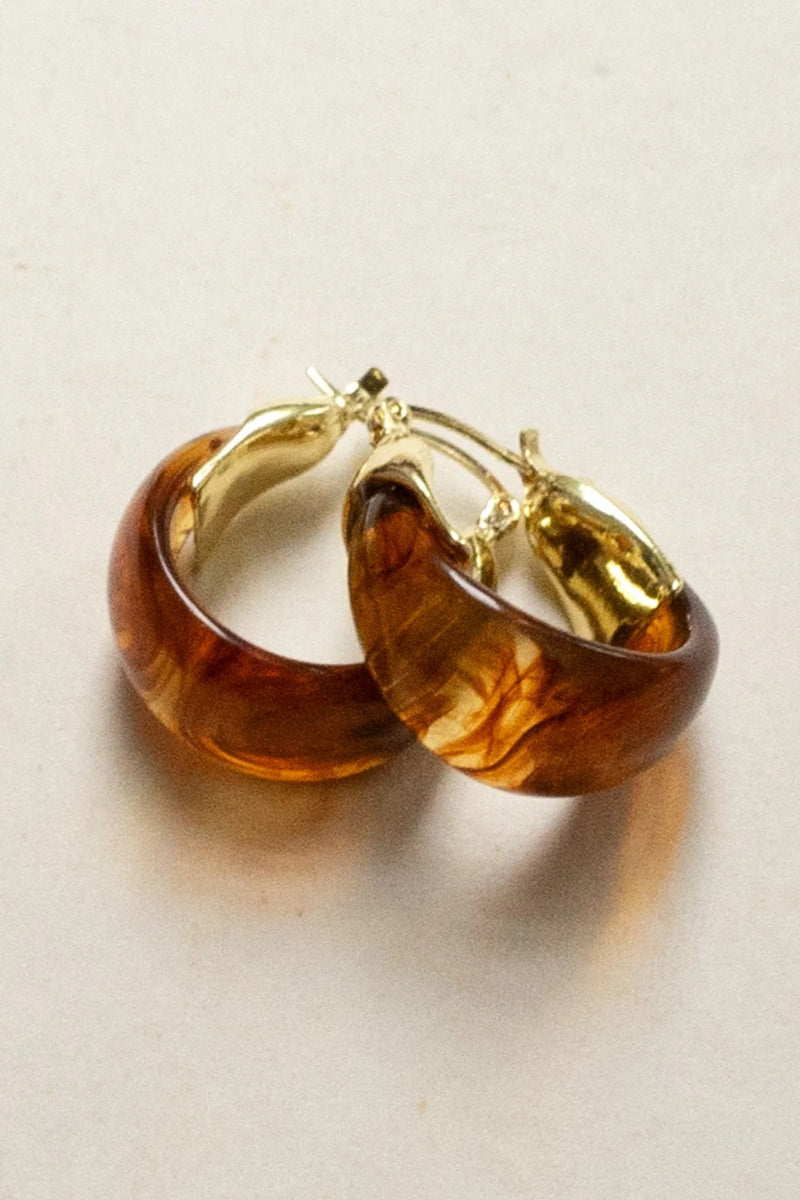 Amber Half Hoop Earrings