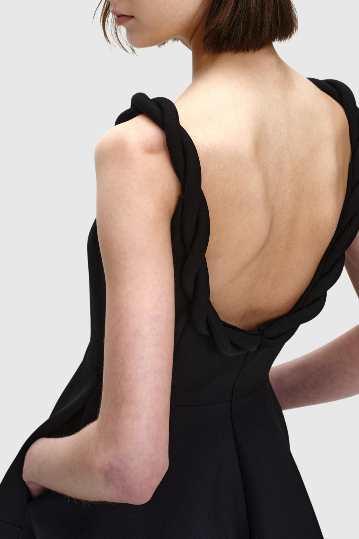 Clauda Twist Rope Backless Midi Dress