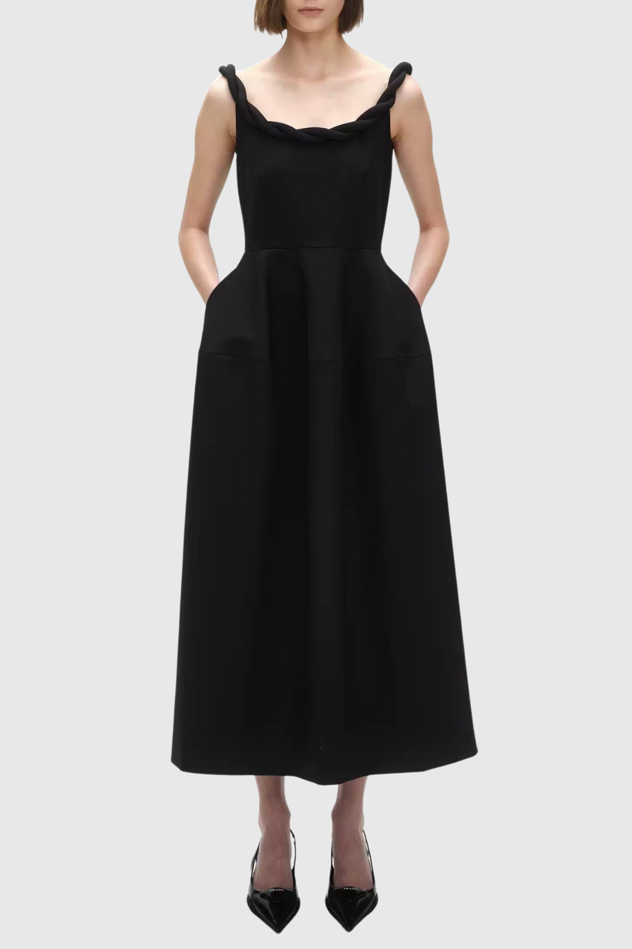 Clauda Twist Rope Backless Midi Dress