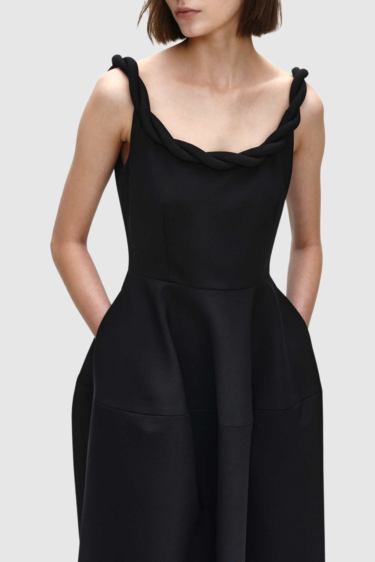 Clauda Twist Rope Backless Midi Dress