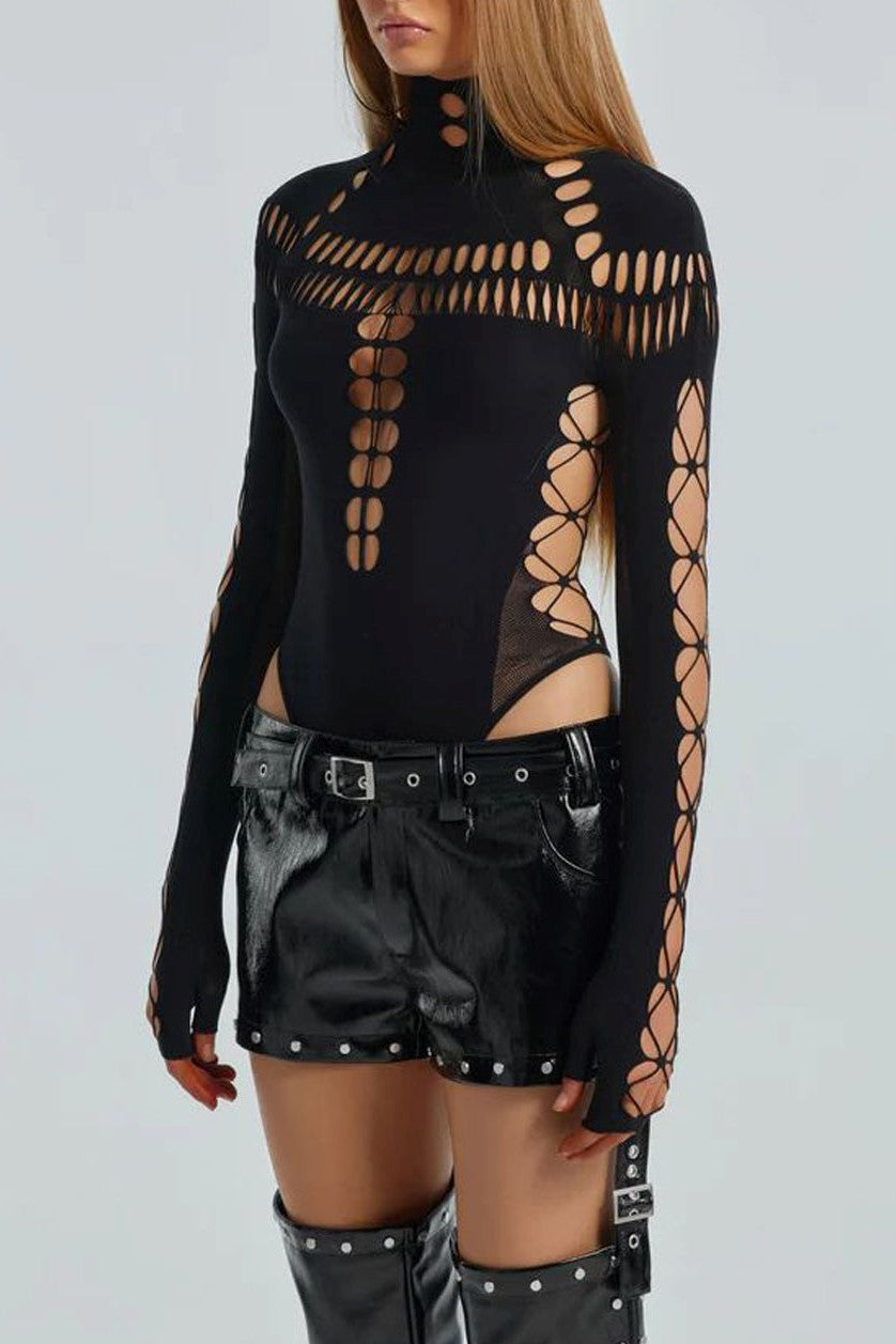 Dayana Hollow Cobweb Bodysuit