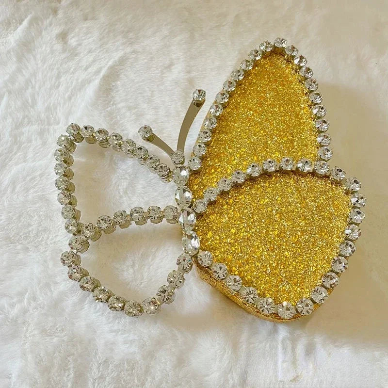 Luxury Diamonds Butterfly Party Evening Clutch Bag