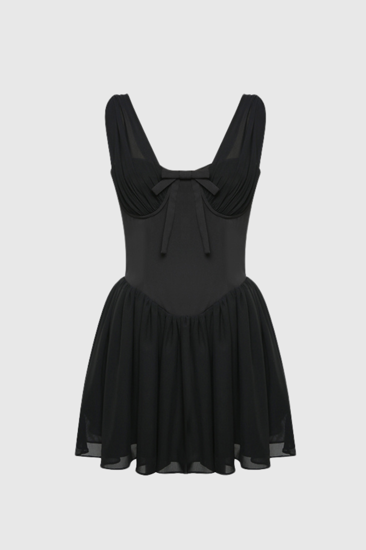 Doers Bow Ruched Mini Dress