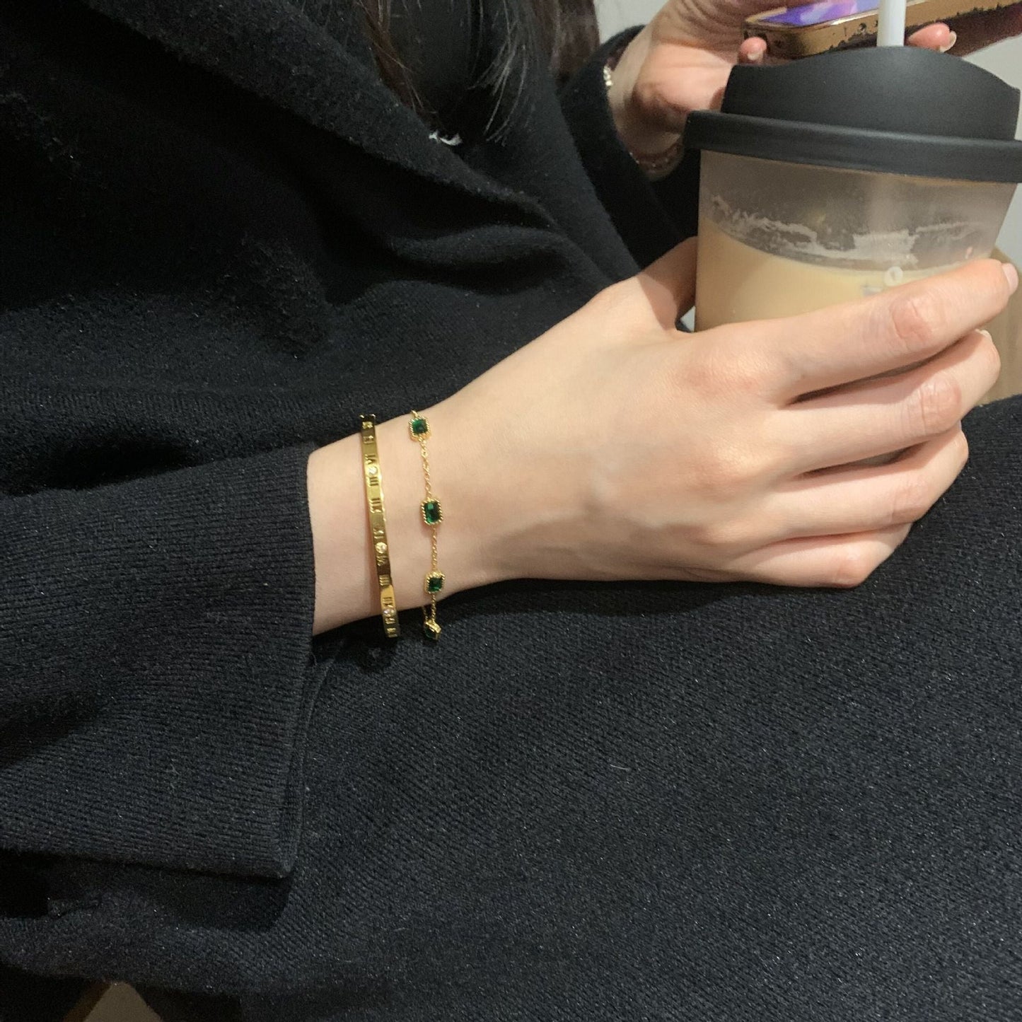 Emerald Allure Gold Bracelet