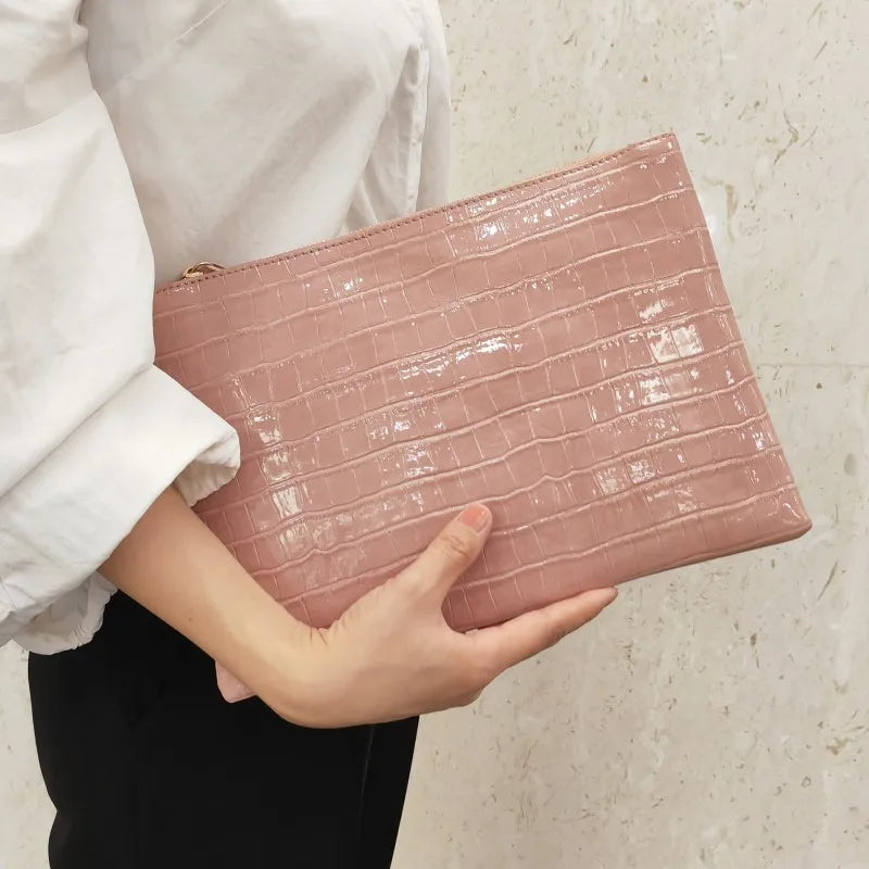 Crocodile Pattern Large Evening Wristlet