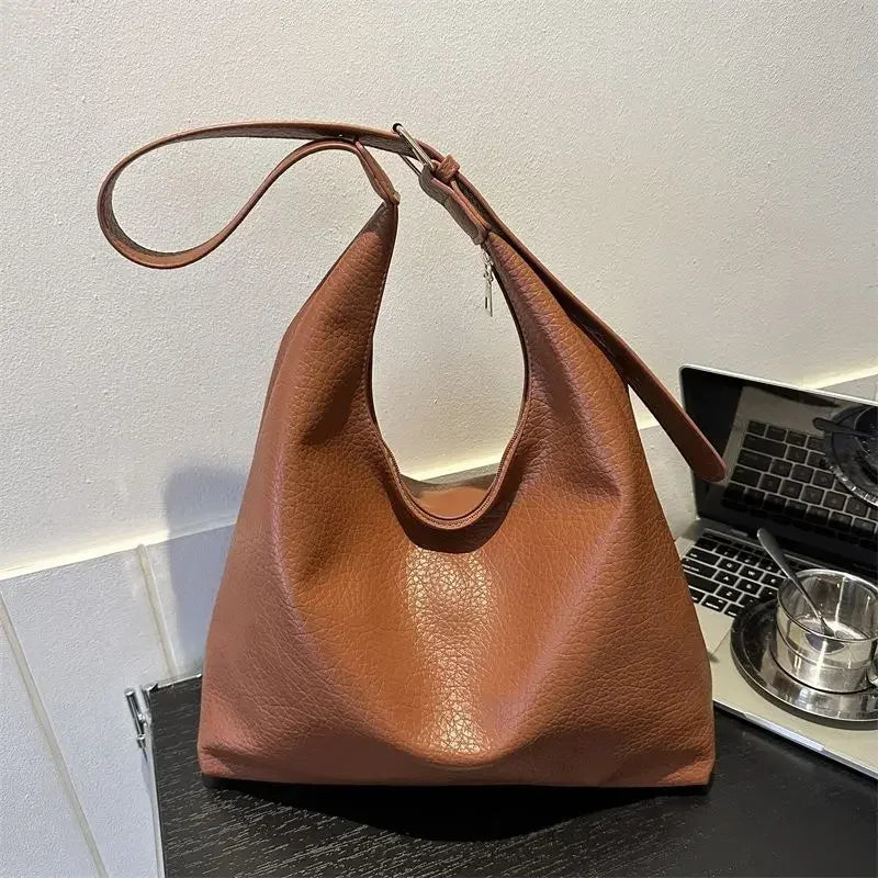 Trendy Leather Tote Shoulder Bag