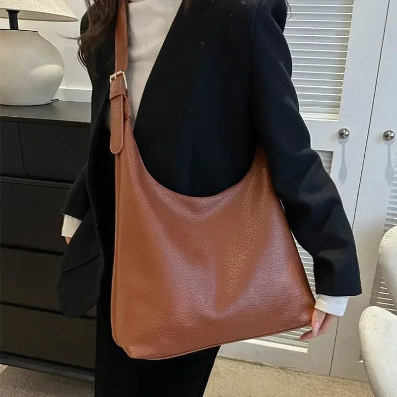 Trendy Leather Tote Shoulder Bag