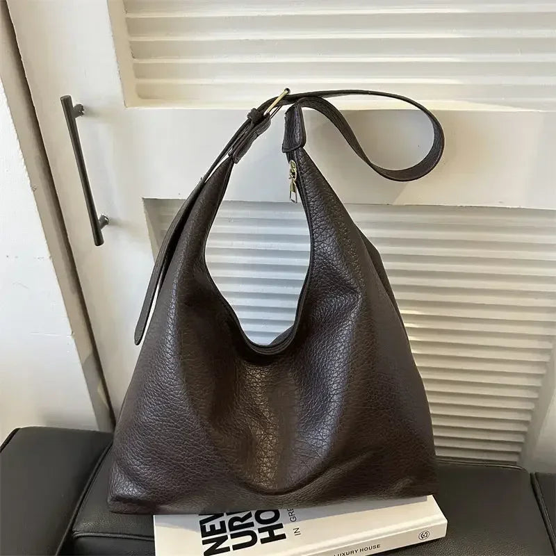 Trendy Leather Tote Shoulder Bag