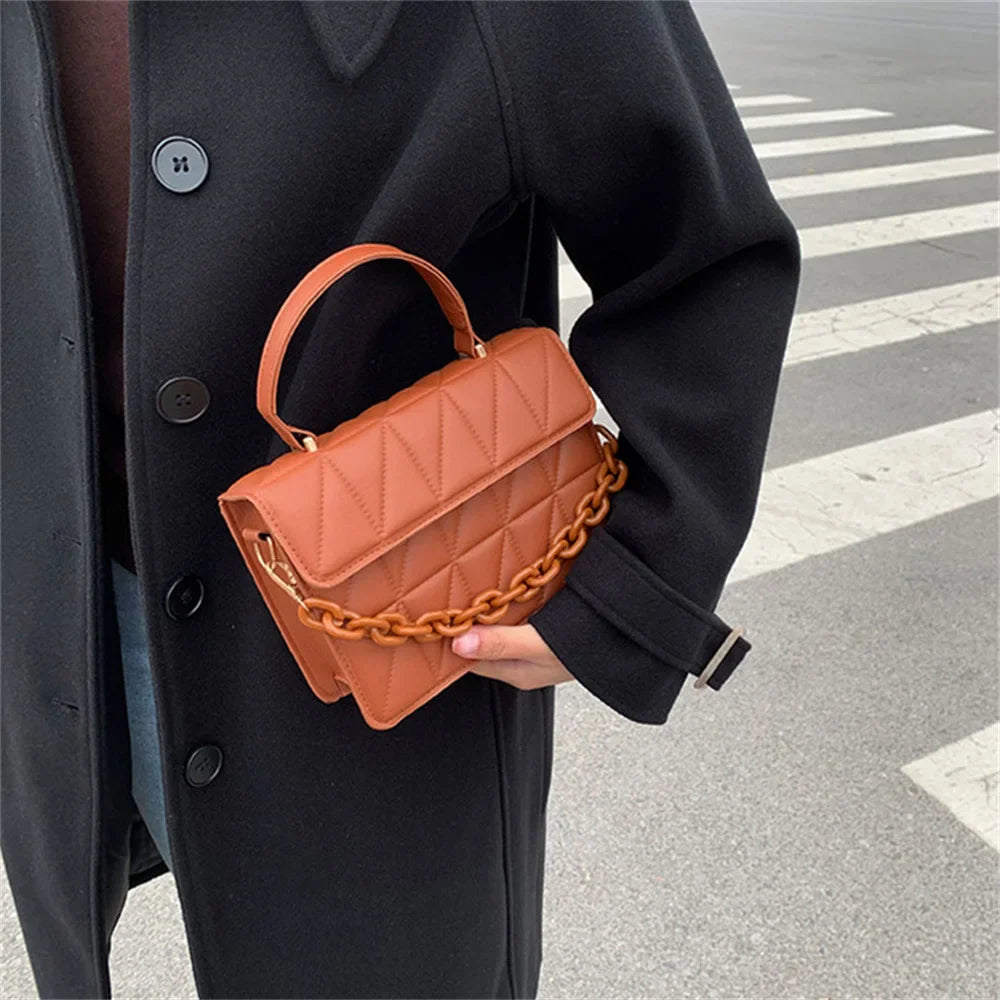 Plaid Chain Crossbody Bag Brand Designer