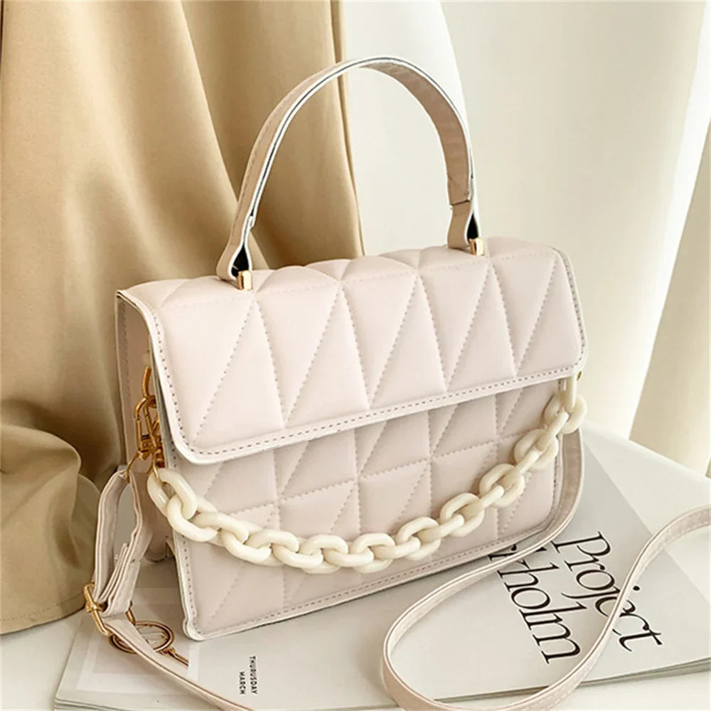Plaid Chain Crossbody Bag Brand Designer