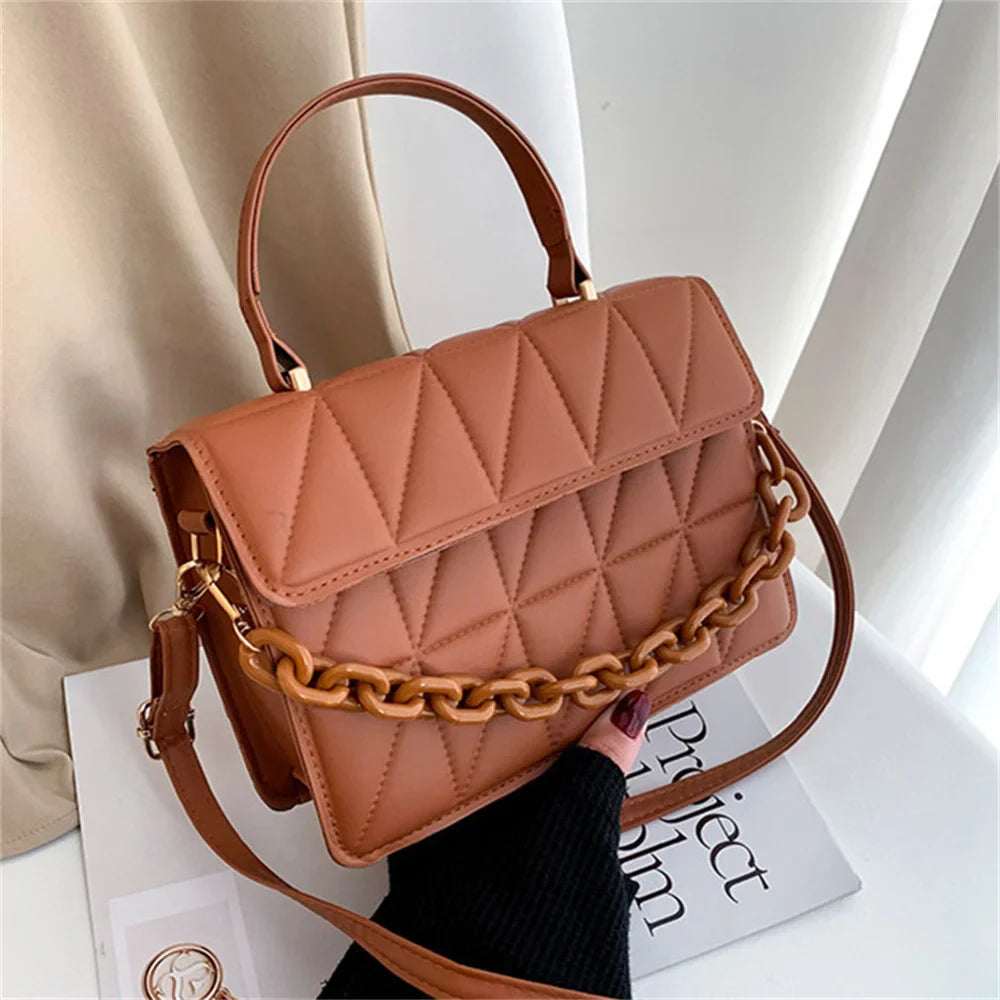 Plaid Chain Crossbody Bag Brand Designer