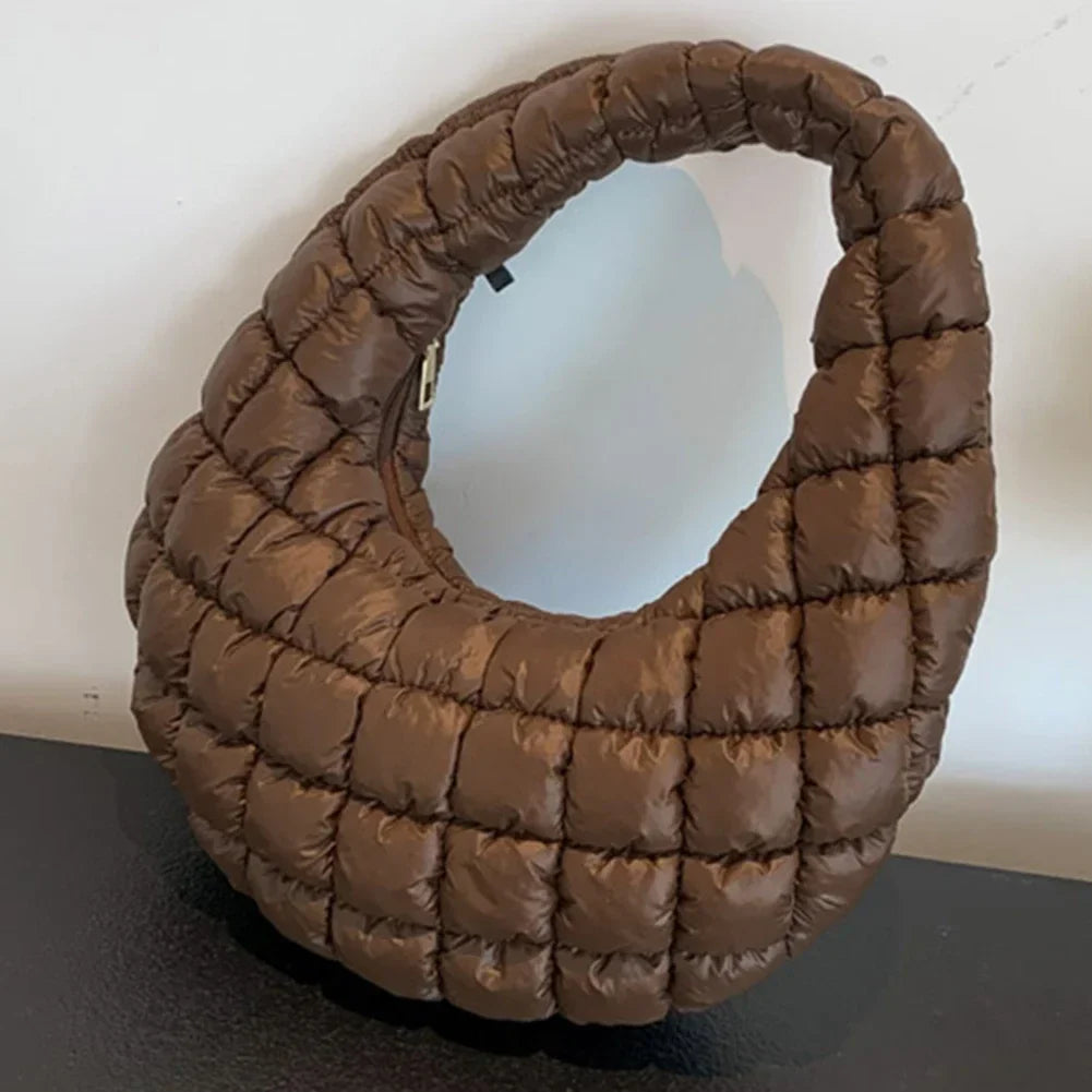 Fashion Quilted Puffer Cloud Pleated Shoulder Handbag