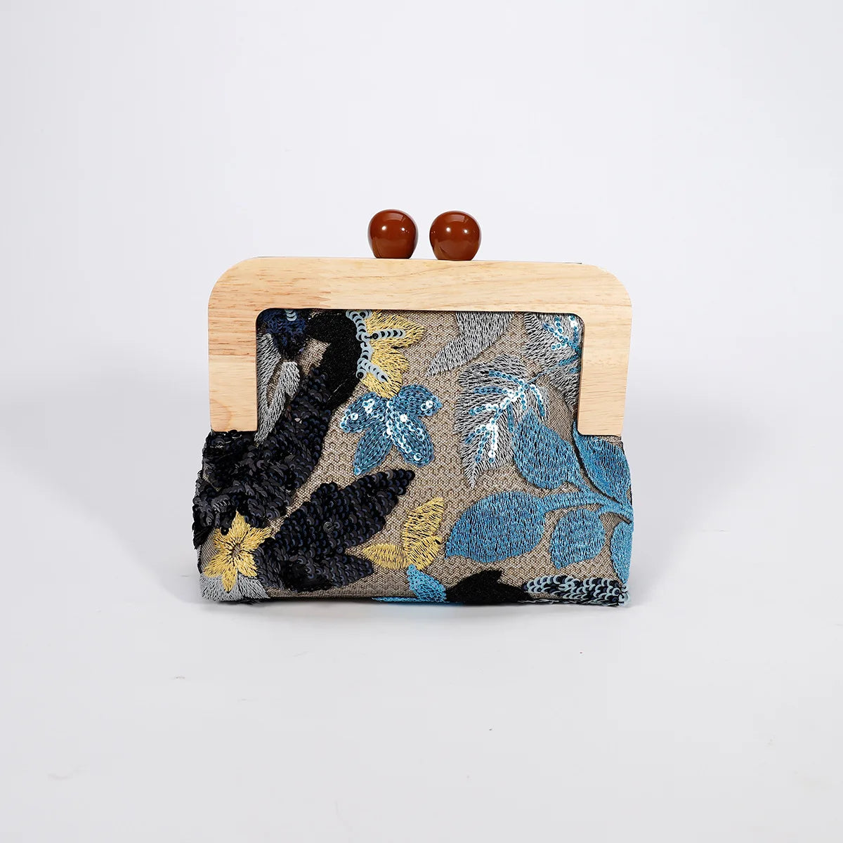 Fashion Sequins Flower Clutch Bag Wristlet