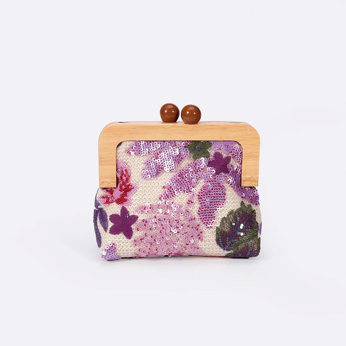 Fashion Sequins Flower Clutch Bag Wristlet