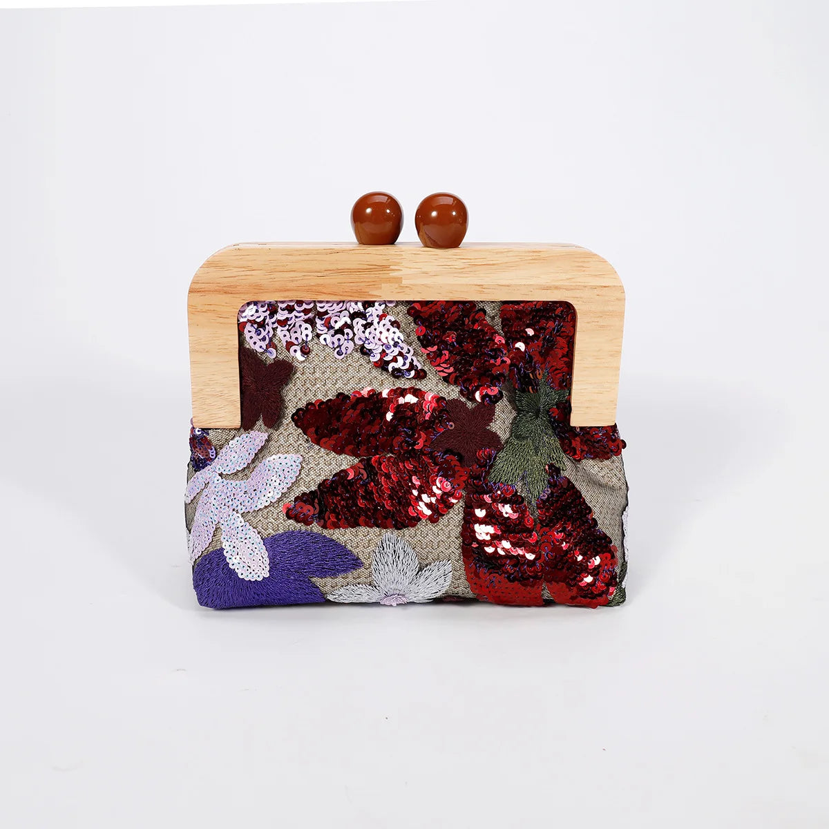 Fashion Sequins Flower Clutch Bag Wristlet