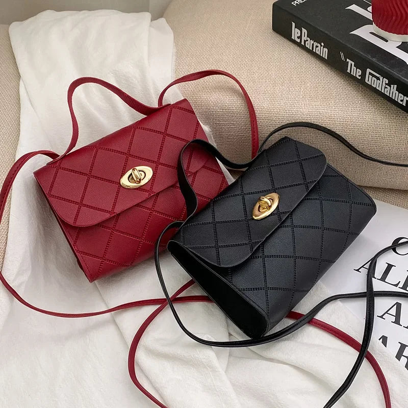 Simple PU Leather Mobile Phone Coin Crossbody Handbag
