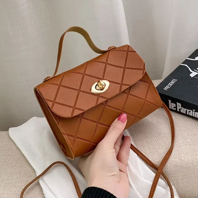 Simple PU Leather Mobile Phone Coin Crossbody Handbag