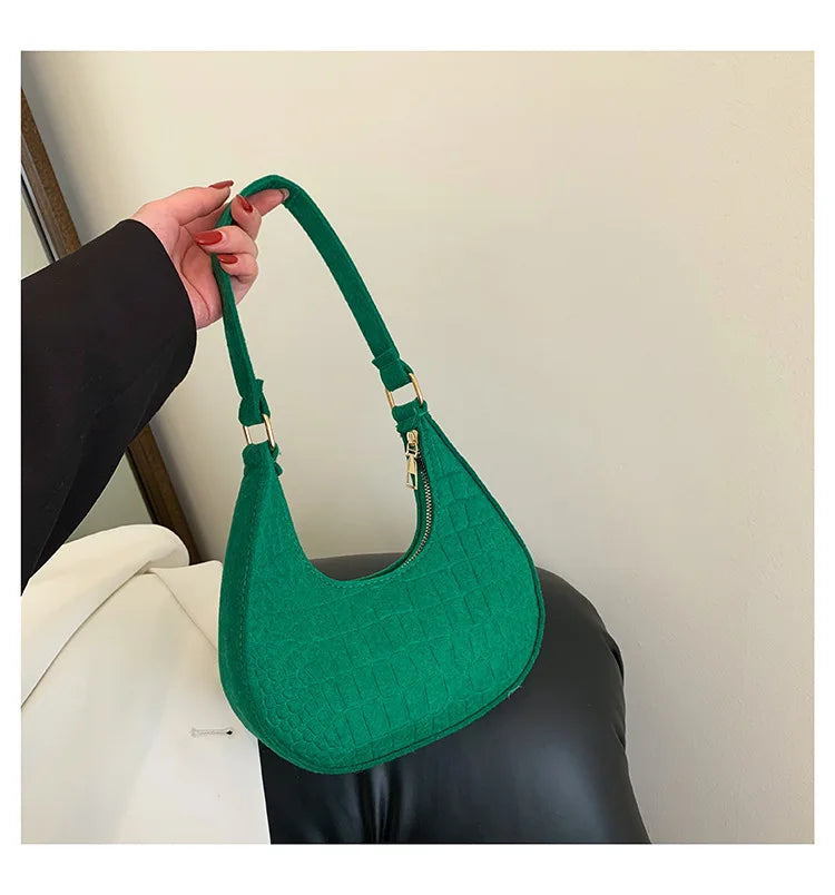 Vintage Korean Solid Dumpling Underarm Bag