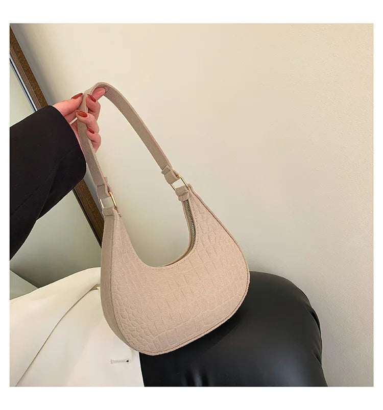 Vintage Korean Solid Dumpling Underarm Bag