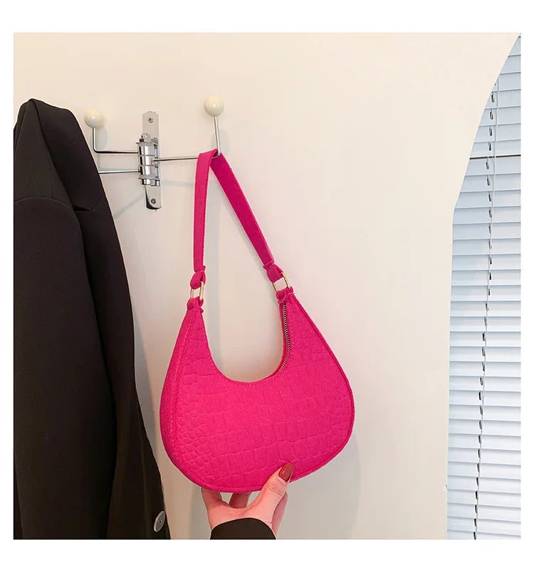 Vintage Korean Solid Dumpling Underarm Bag