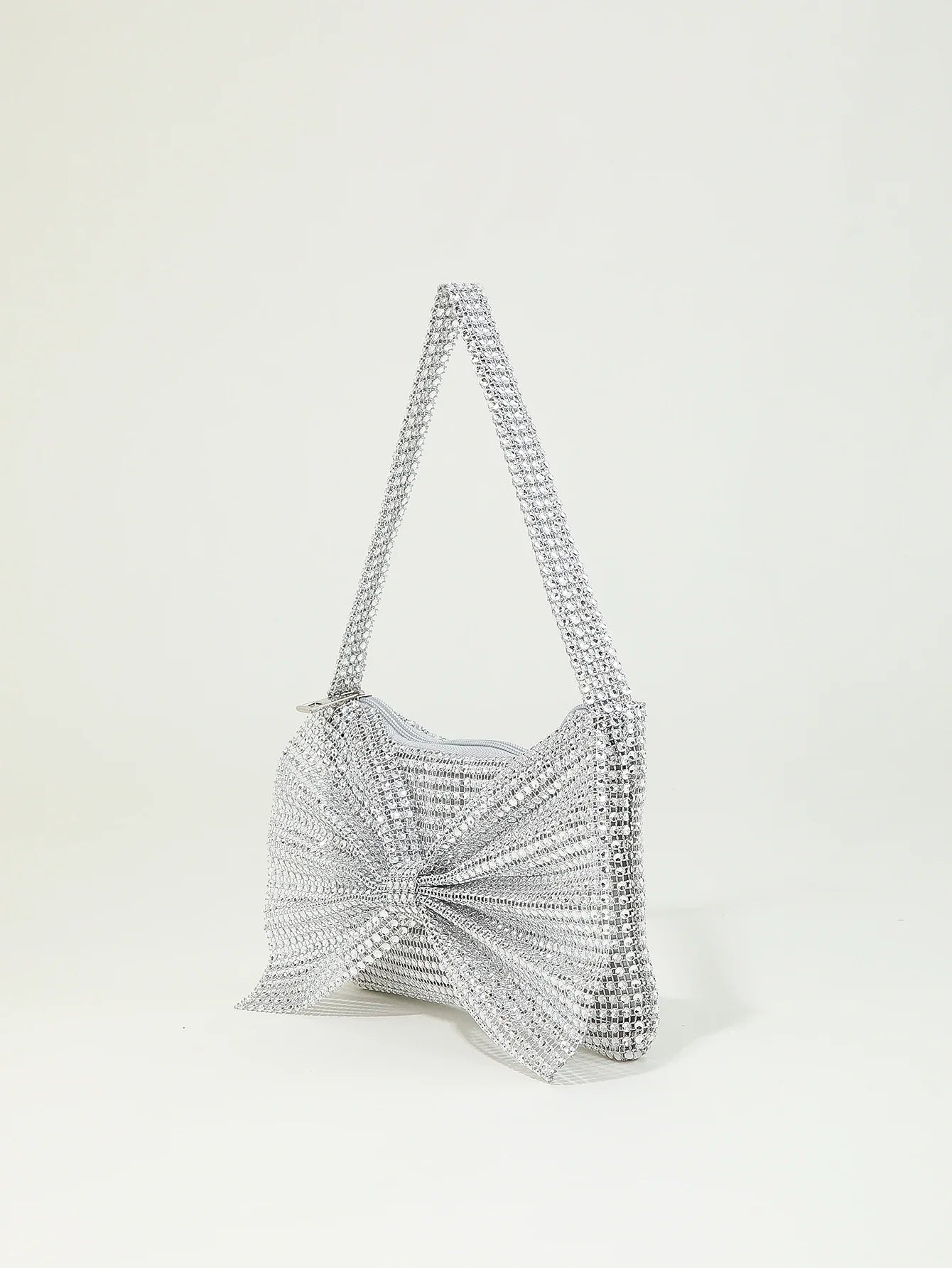 Shiny Rhinestone Bow Evening Clutch Bag